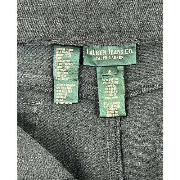 Ralph Lauren Jeans Co. Womens 16 Charcoal Gray Denim Straight Fit - Picture 3 of 9